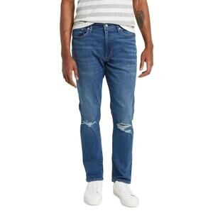 Lucky Brand Mens 410 Athletic Slim Jeans Size 36x32 Medium Blue Wash Distressed